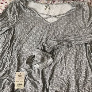 Cross chest long sleeve top